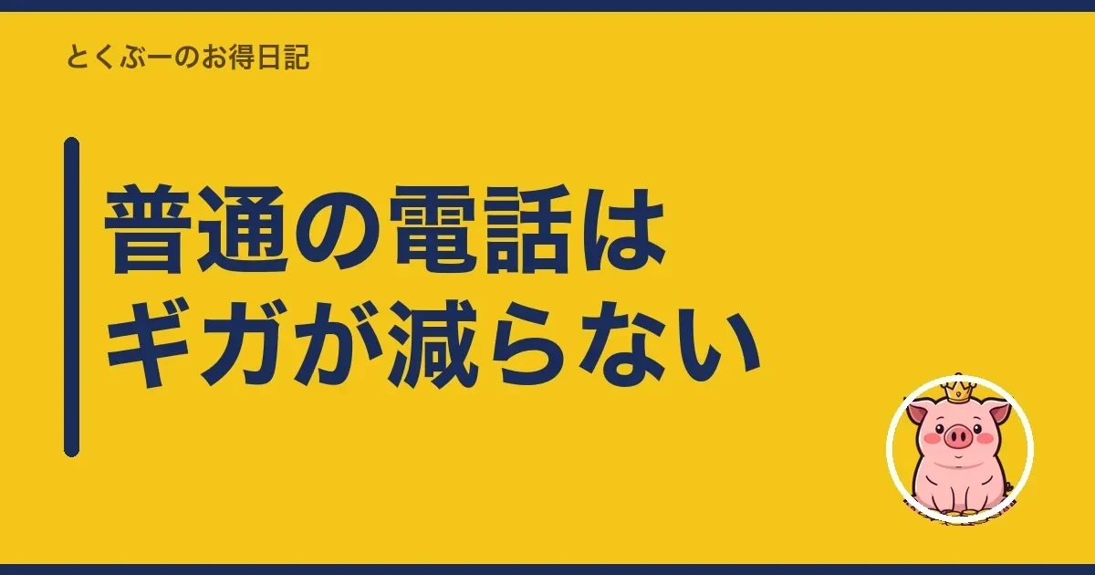 普通の電話はギガが減らない｜とくぶー