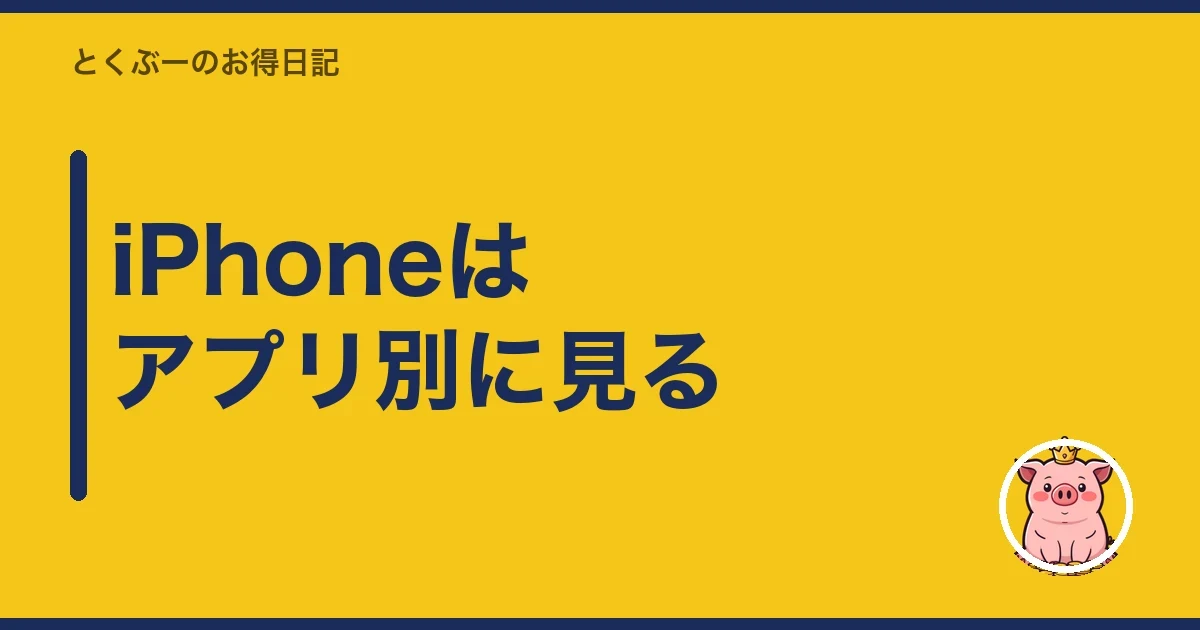 iPhoneはアプリ別に見る｜とくぶー