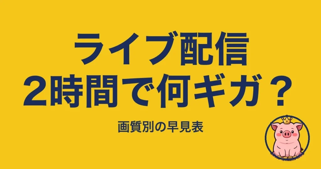 ライブ配信2時間で何ギガ？