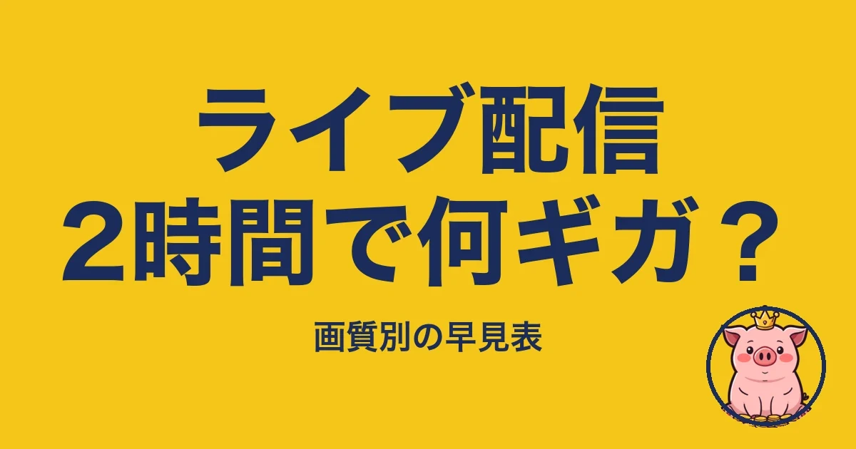 ライブ配信2時間で何ギガ?