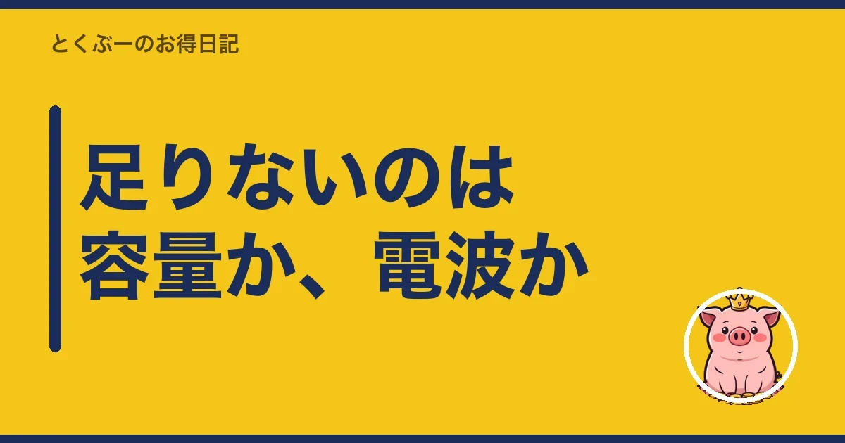 足りないのは容量か、電波か|とくぶー
