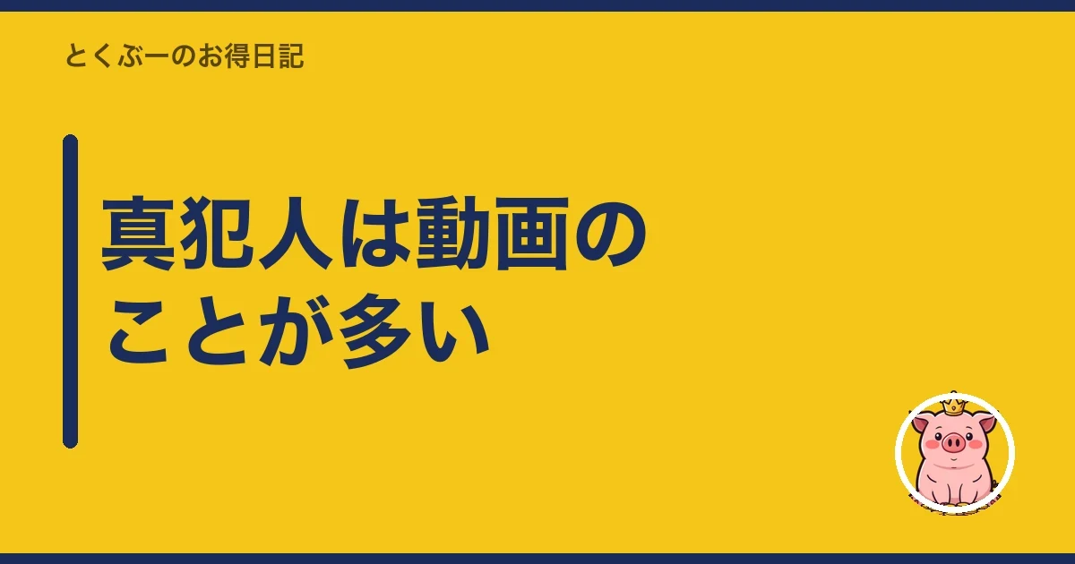 真犯人は動画のことが多い|とくぶー