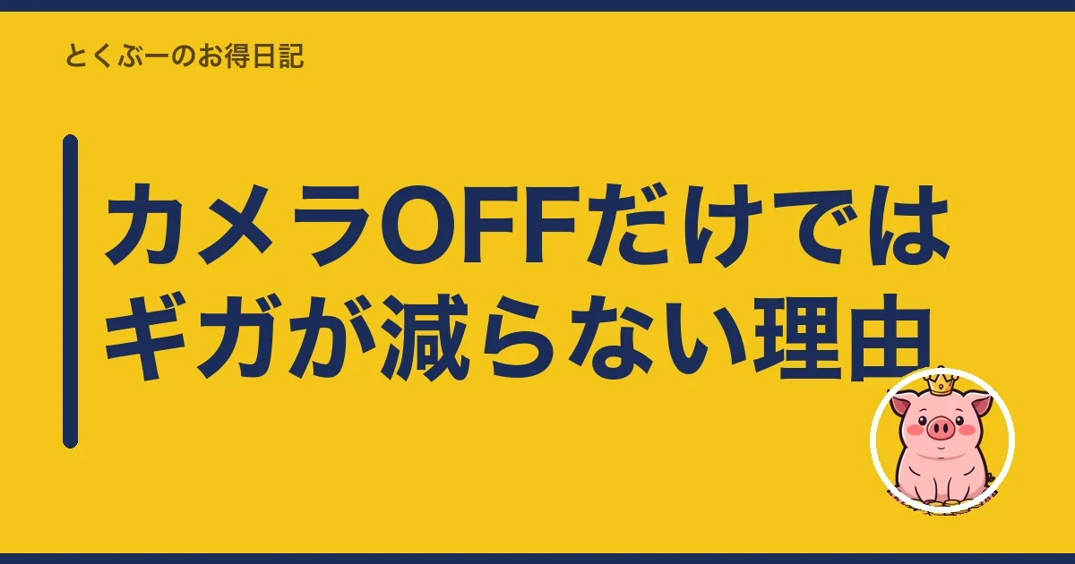 カメラOFFだけではギガが減らない理由｜とくぶー