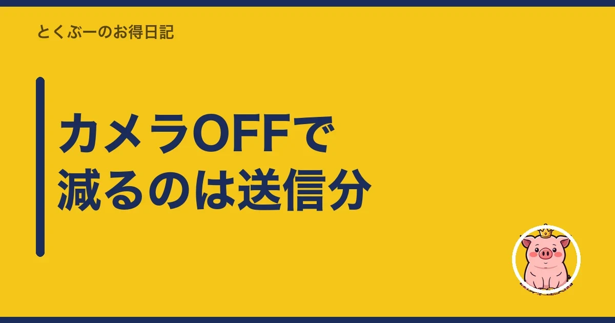 カメラOFFで減るのは送信分｜とくぶー