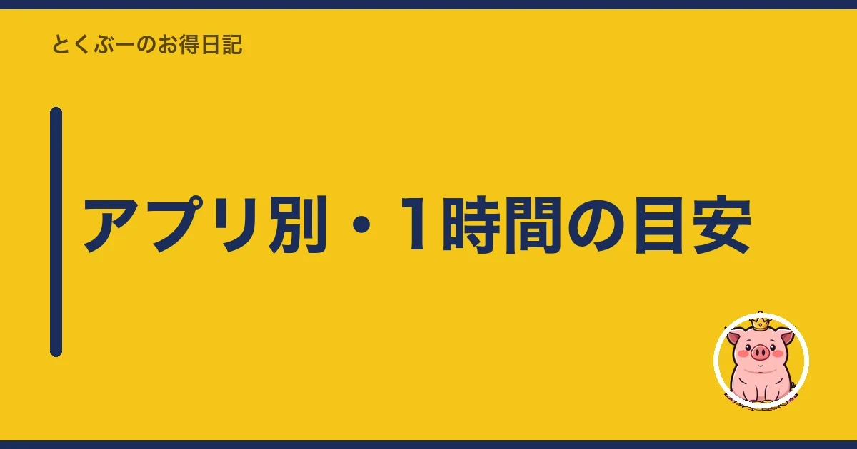 アプリ別・1時間の目安｜とくぶー