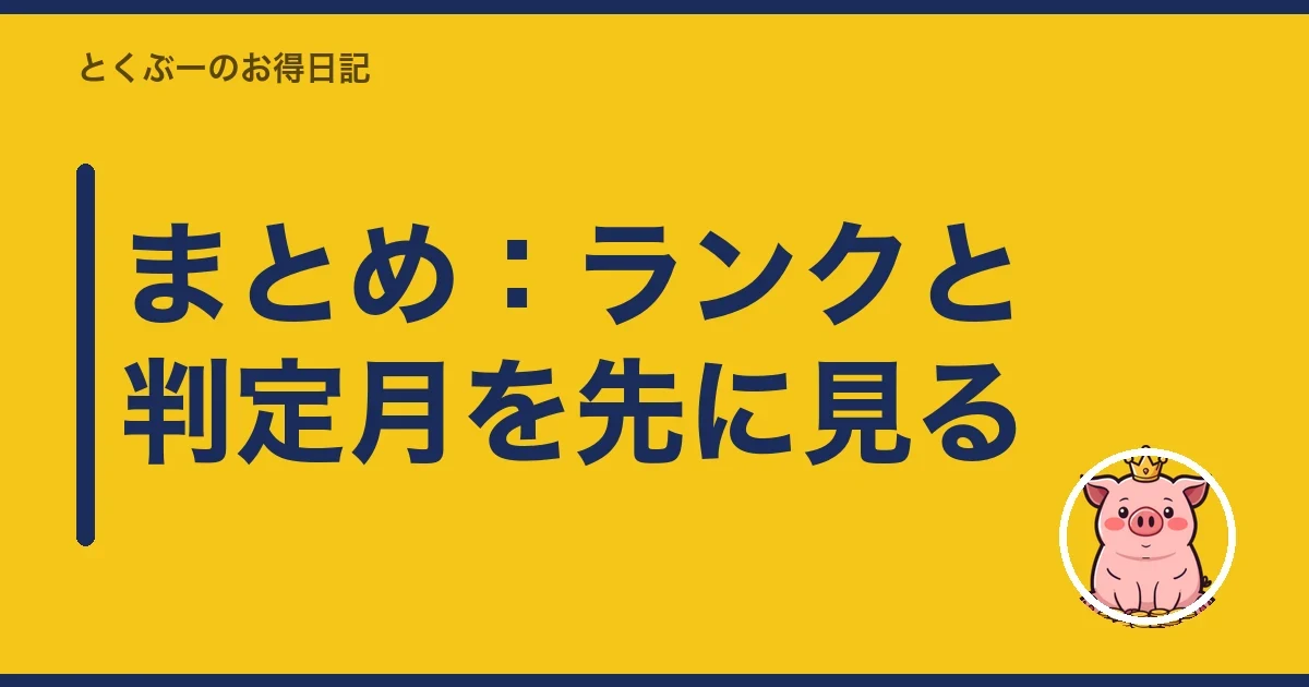 まとめ：ランクと判定月を先に見る｜とくぶー