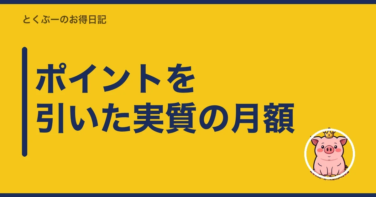 ポイントを引いた実質の月額｜とくぶー
