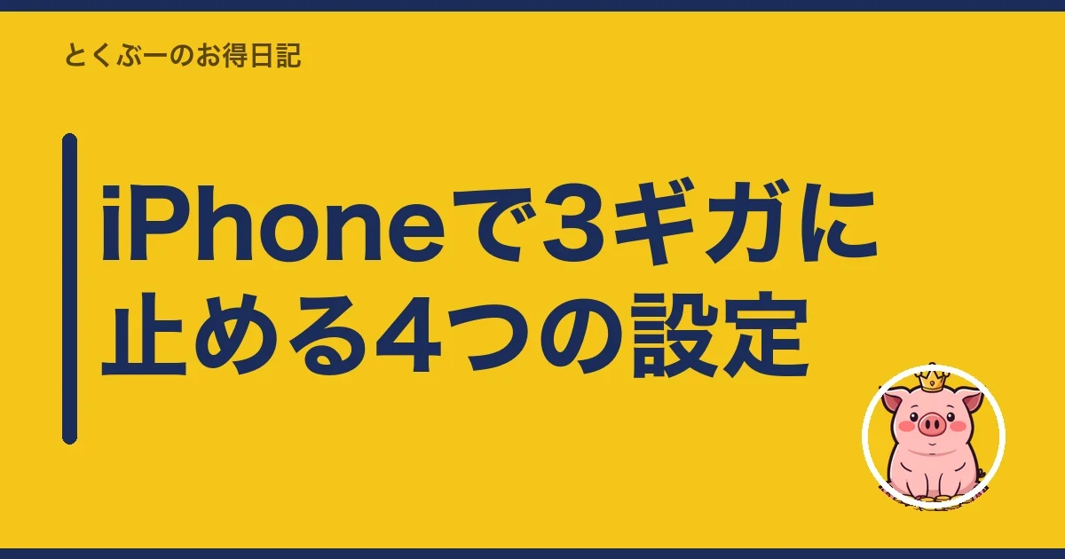 iPhoneで3ギガに止める4つの設定|とくぶー