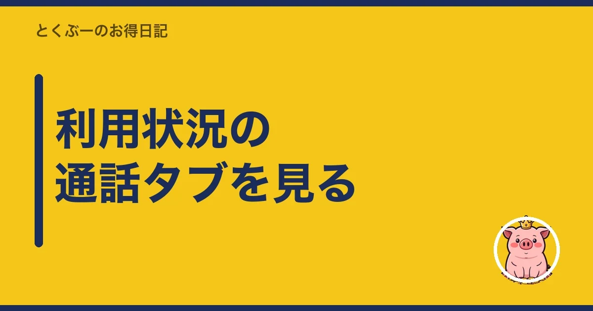 利用状況の通話タブを見る|とくぶー