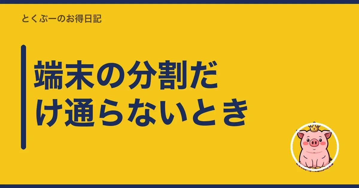 端末の分割だけ通らないとき|とくぶー