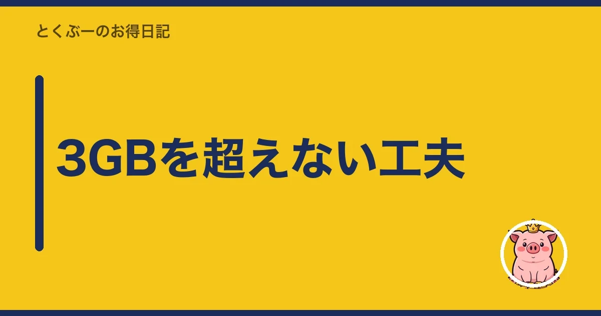 3GBを超えない工夫｜とくぶー