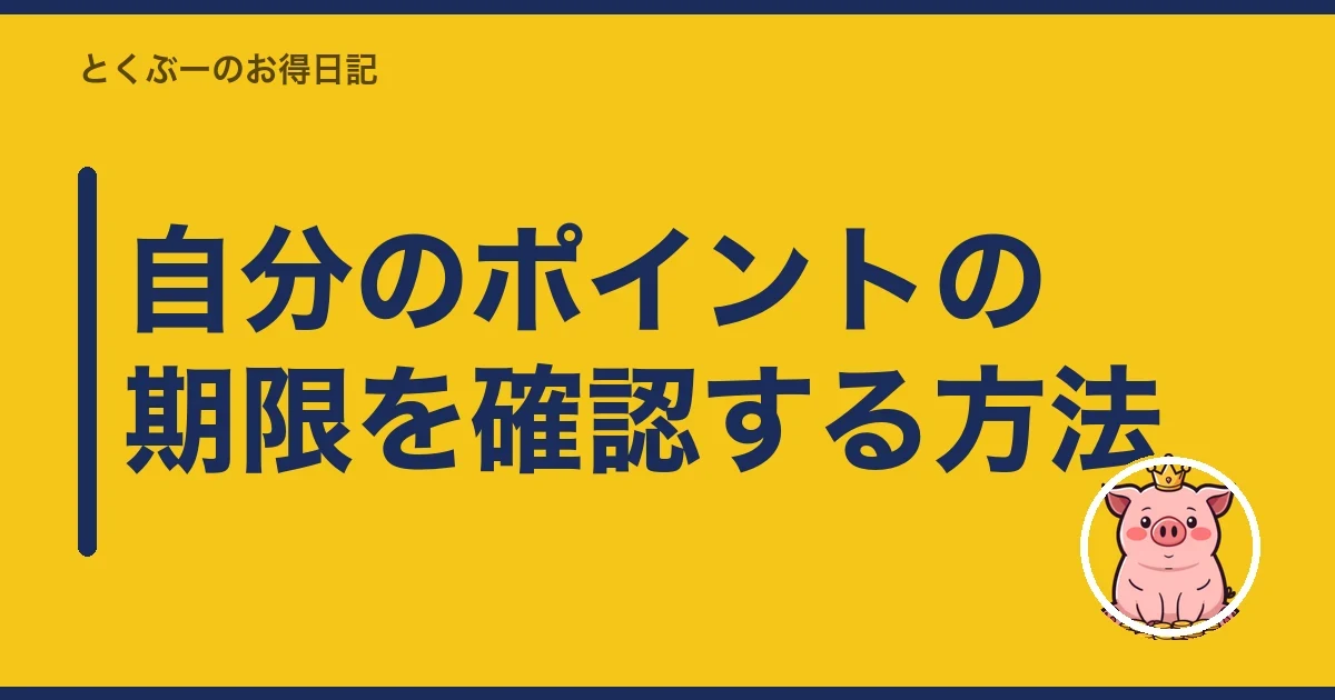 自分のポイントの期限を確認する方法｜とくぶー