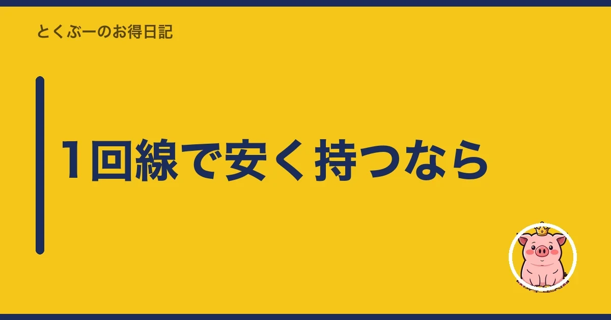 1回線で安く持つなら｜とくぶー
