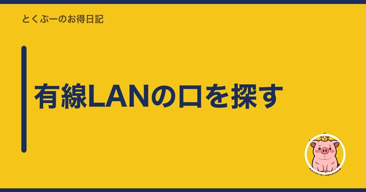 有線LANの口を探す｜とくぶー