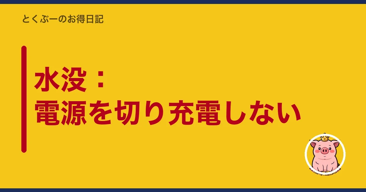 水没：電源を切り充電しない｜とくぶー