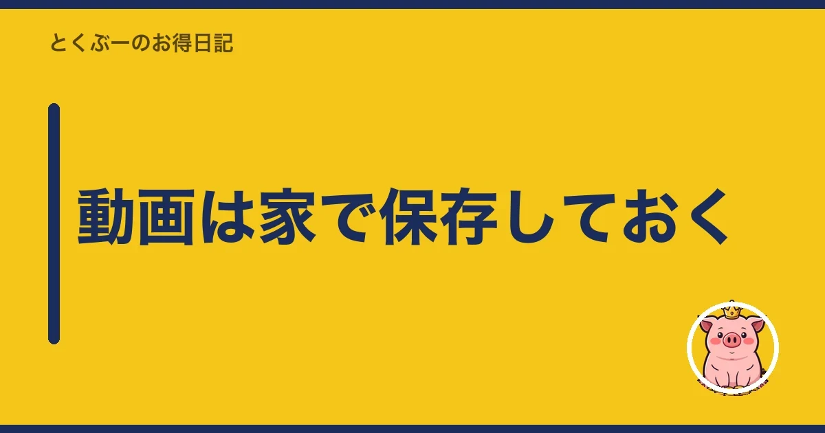 動画は家で保存しておく｜とくぶー