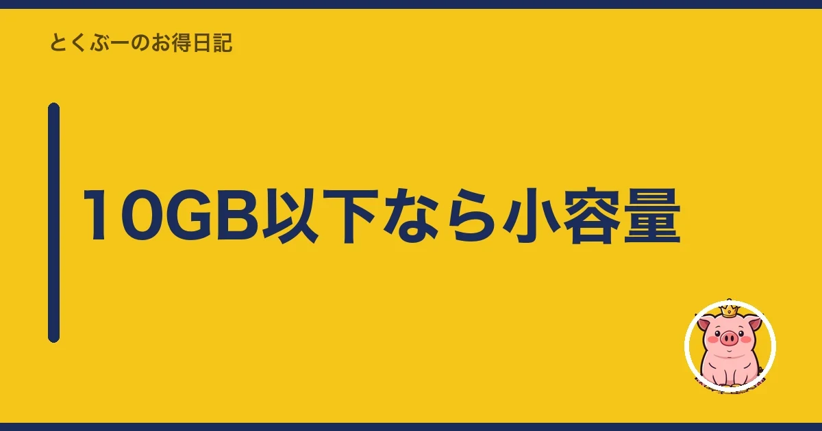 10GB以下なら小容量｜とくぶー