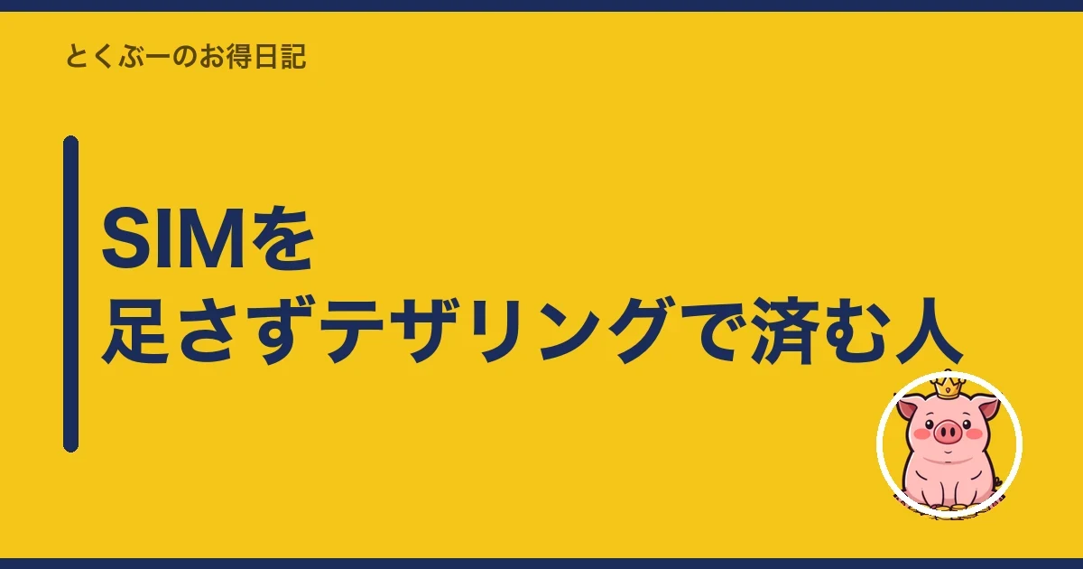 SIMを足さずテザリングで済む人｜とくぶー