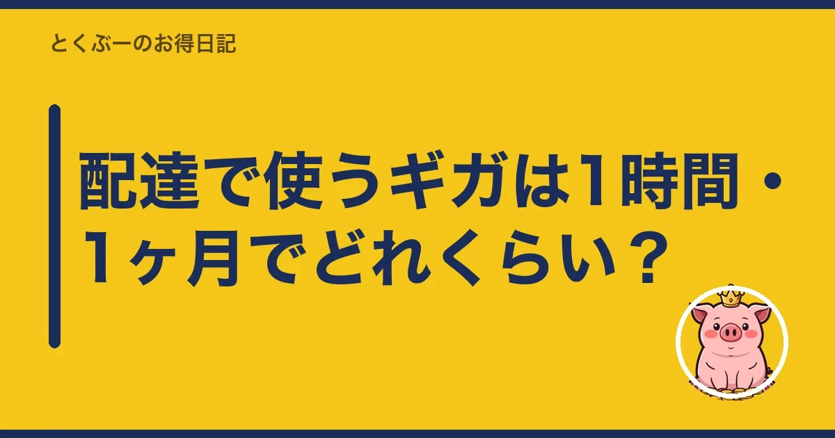 配達で使うギガは1時間・1ヶ月でどれくらい?|とくぶー