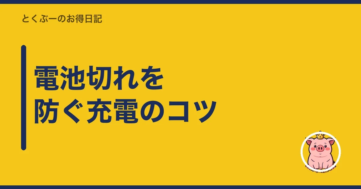 電池切れを防ぐ充電のコツ|とくぶー
