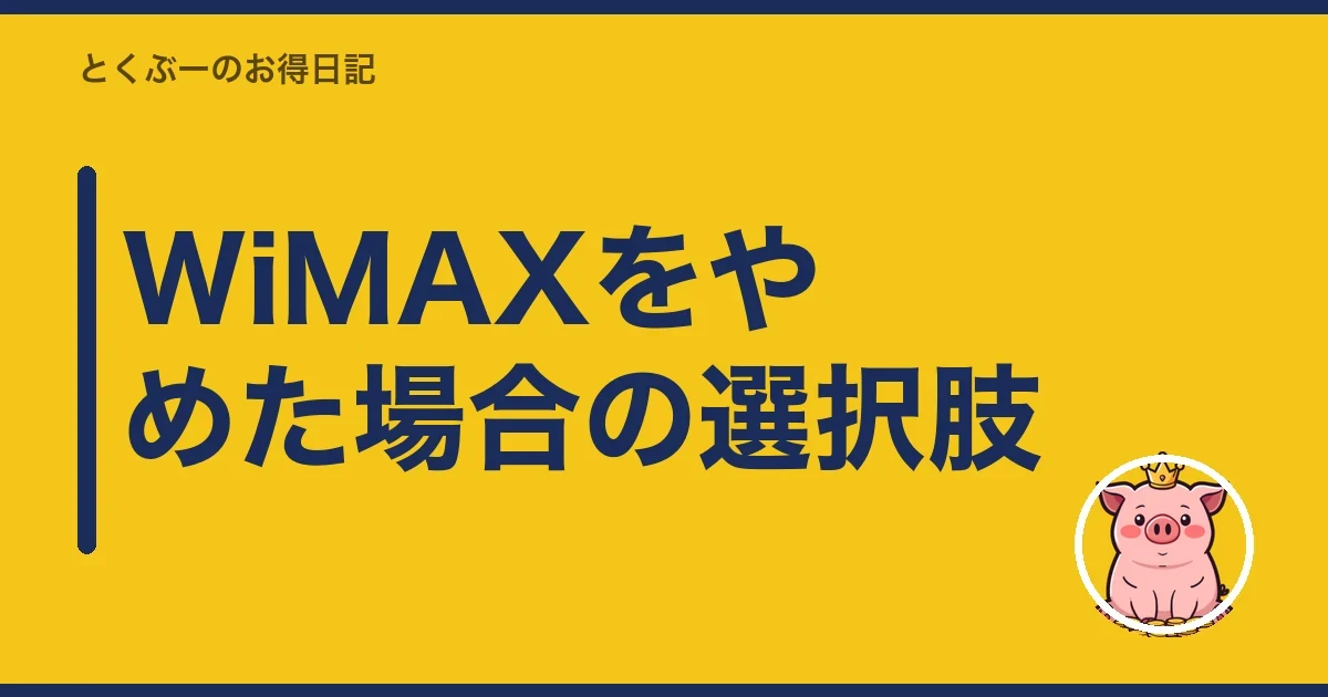 WiMAXをやめた場合の選択肢|とくぶー
